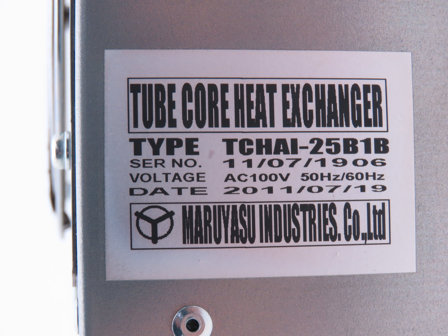 Maruyasu Industries TCHAI-25B1B Enclosure Tube Core Heat Exchanger 100VAC