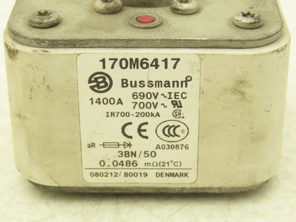 Bussman 170M6417 Fuse 700V 1400A IR700-200kA Lot of 2