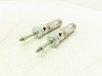 SMC NCMB075-0100T Pneumatic Air Cylinder 3/4"Bore 1"Stroke Spring Ext  Lot of 2