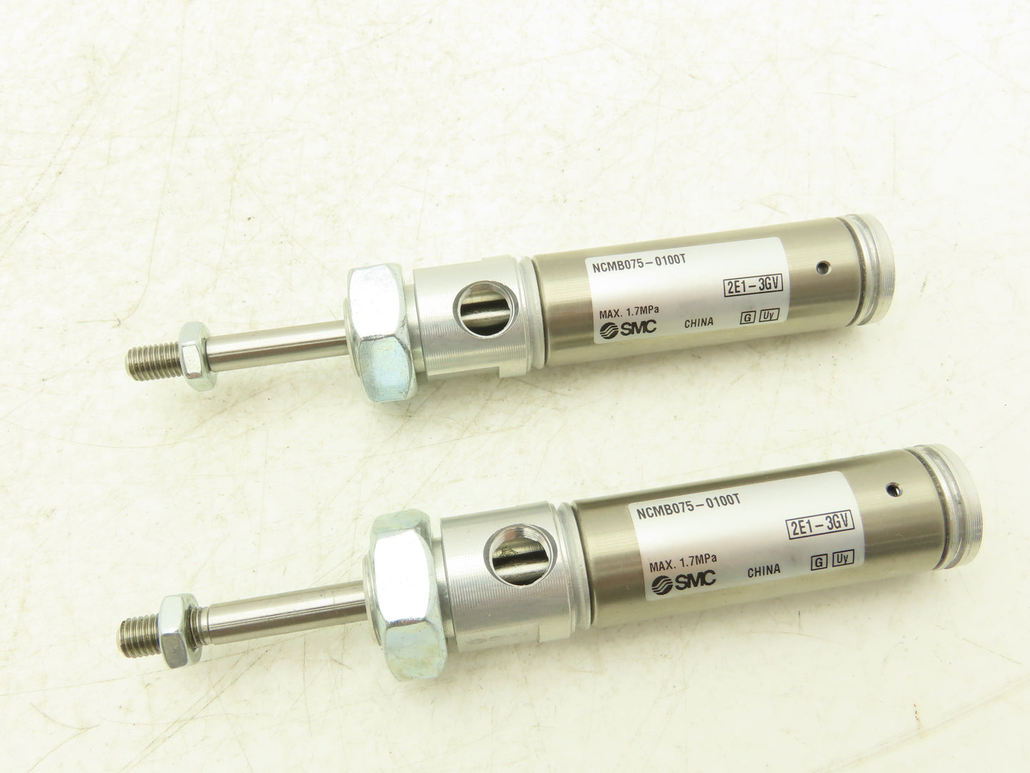 SMC NCMB075-0100T Pneumatic Air Cylinder 3/4"Bore 1"Stroke Spring Ext  Lot of 2
