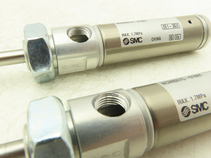 SMC NCMB075-0100T Pneumatic Air Cylinder 3/4"Bore 1"Stroke Spring Ext  Lot of 2