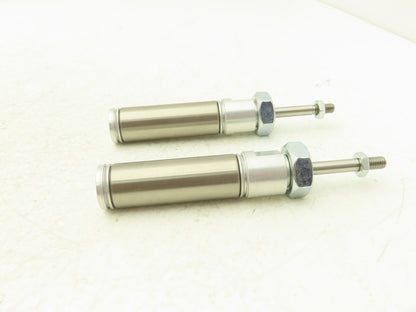 SMC NCMB075-0100T Pneumatic Air Cylinder 3/4"Bore 1"Stroke Spring Ext  Lot of 2