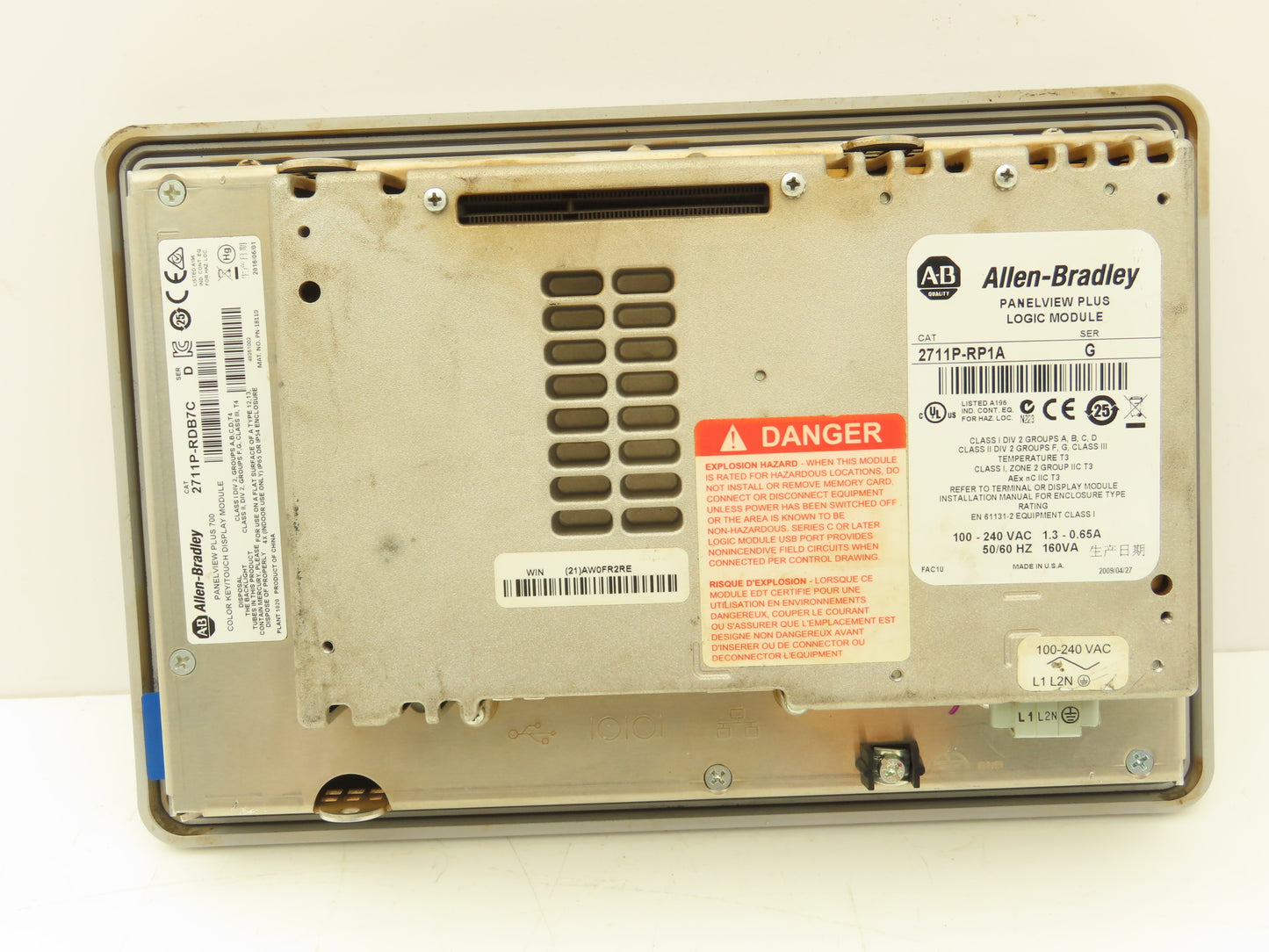 Allen Bradley 2711P-RDB7C PanelView Plus 700 Keypad/Touch with Module 2711P-RP1A