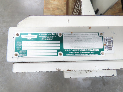 Cascade 35D Cardboard Carton Bale Clamp Forklift Attachment 3200lbs 22-77" ID