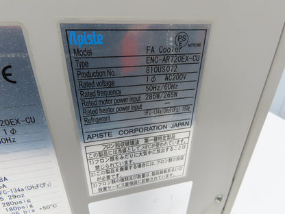 Apiste ENC-AR720EX-CU Control Panel FA Cooler Heat Exchanger 200VAC 1Ph