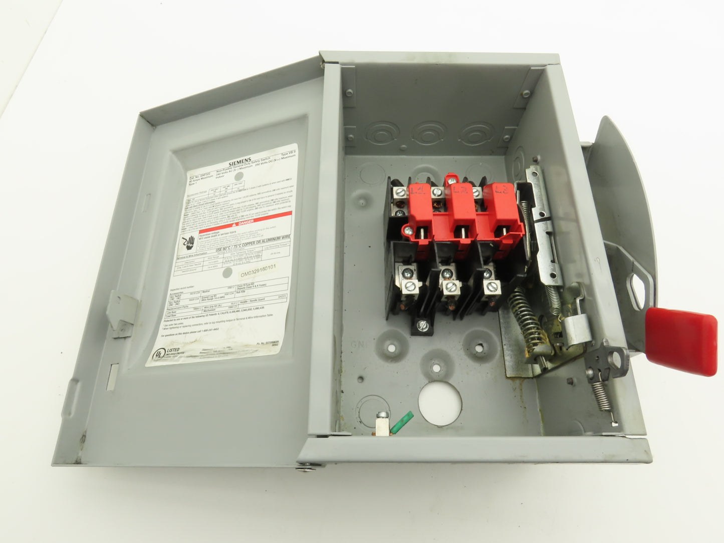 Siemens GNF322 Safety Switch Disconnect Non Fusible 60A 240VAC 250VDC HP Rated