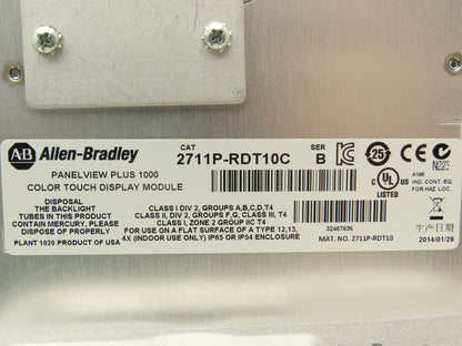 Allen Bradley 2711PC-T10C4D1 HMI PanelView Plus 1000 10.4" Operator Touch Panel