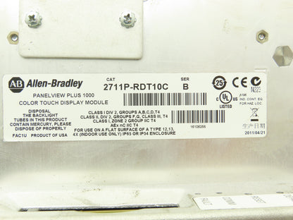 Allen Bradley 2711P-T10C4D1 HMI PanelView Plus 1000 10.4" Operator Touch Panel