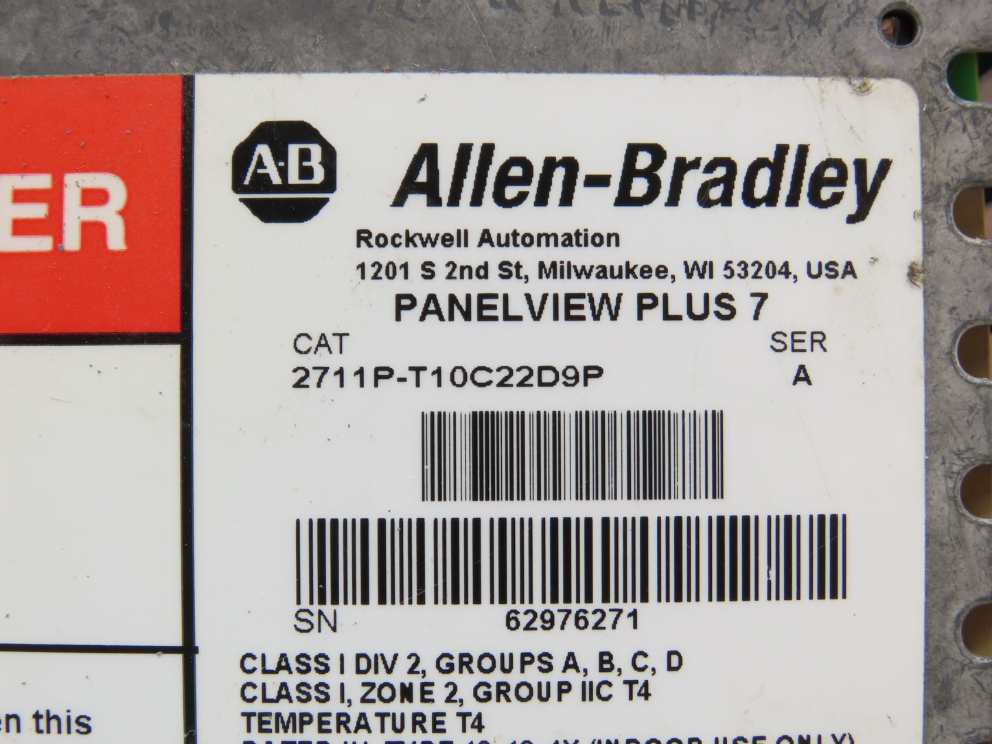 Allen Bradley 2711P-T10C22D9P HMI PanelView Plus 7 Operator Touch Panel 10.4"