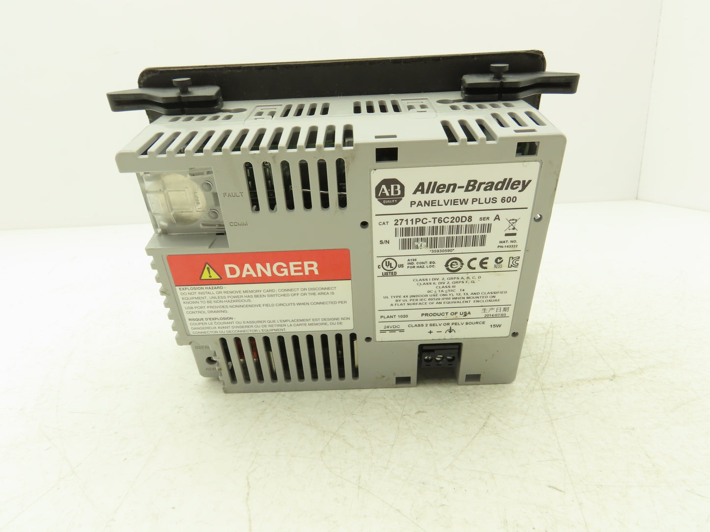 Allen Bradley 2711PC-T6C20D8 HMI PanelView Plus 600 6" Operator Touch Panel