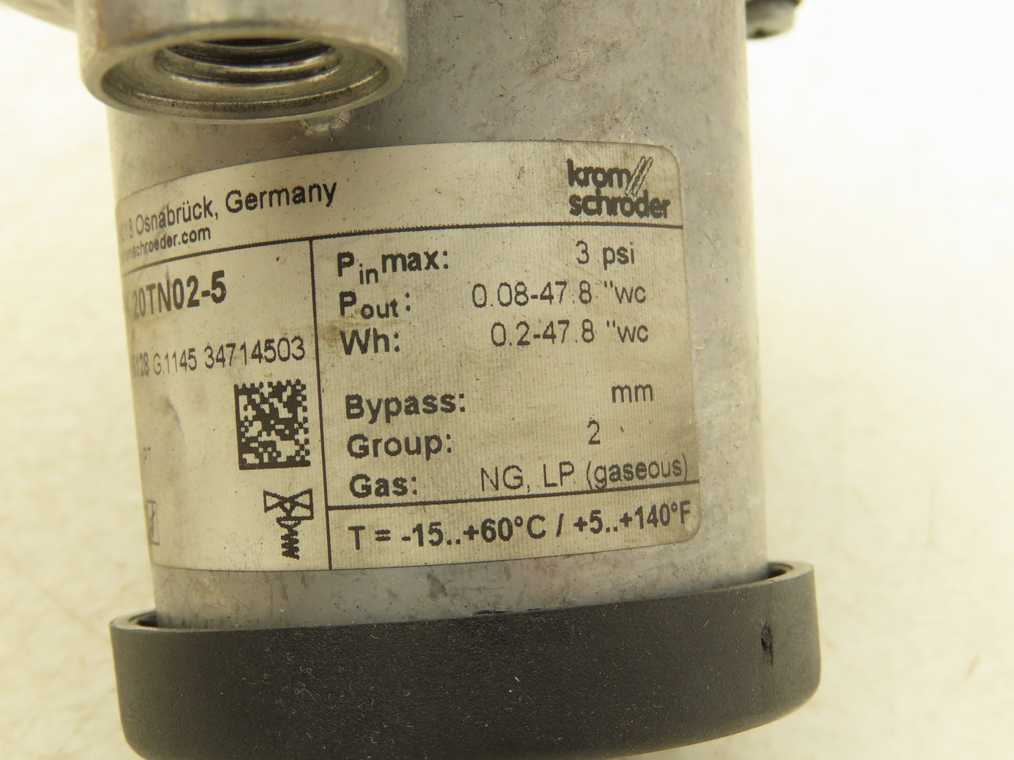 Kromschroder GIK 20TN02-5 Air/Gas Ratio Control Pressure Regulator 3/4" NPT