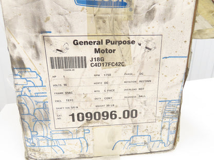 Leeson Electric 109096.00 C4D17FC42C 90V DC Motor 1Hp 1750 RPM 10A S56C 90VDC