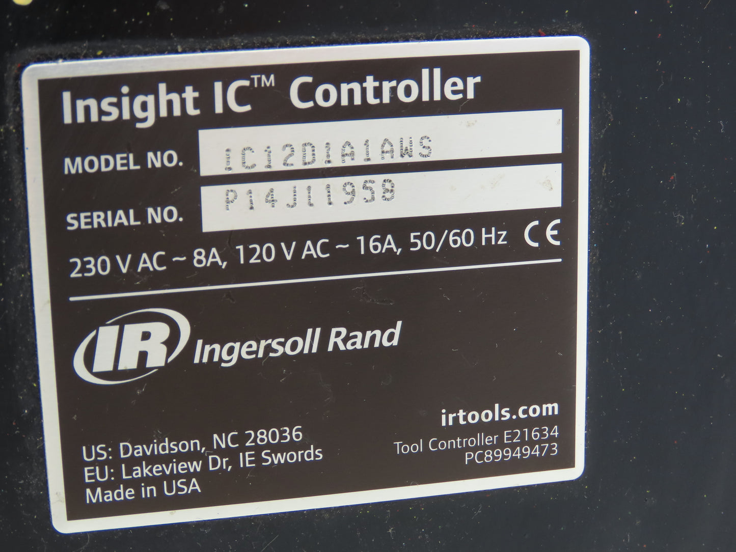 Ingersoll Rand IC12D1A1AWS Insight IC Tool Controller 120VAC - 16A / 240VAC - 8A