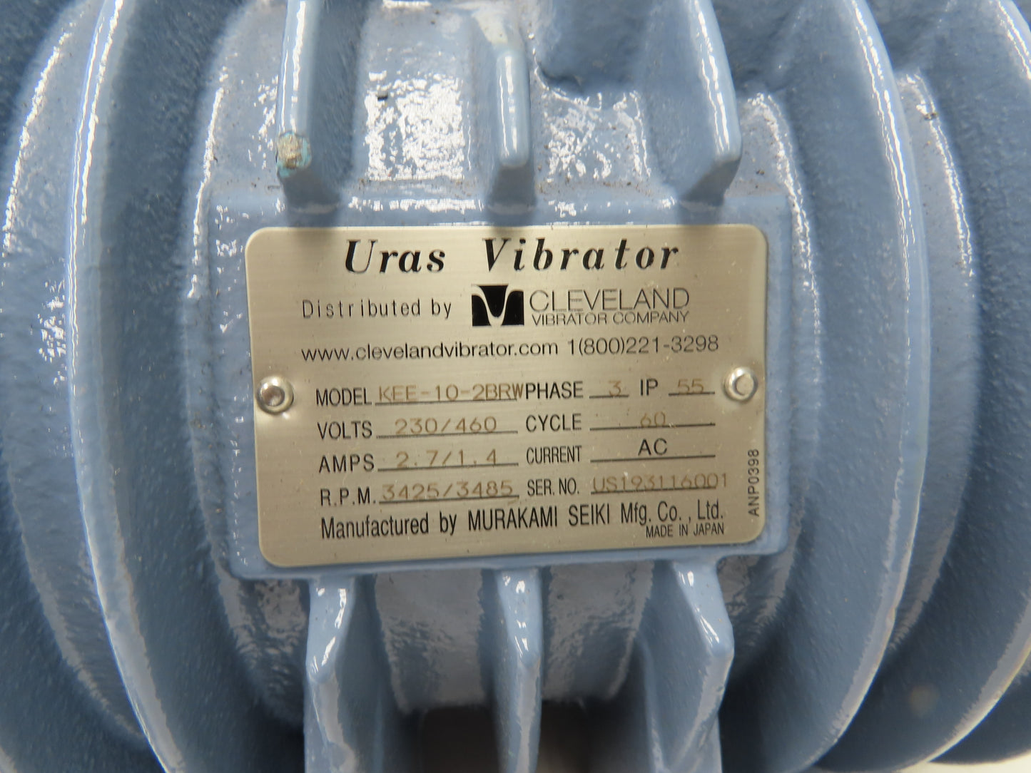 Cleveland Uras KEE-10-2BRW Industrial Rotary Electric Vibrator 230/460V 3PH