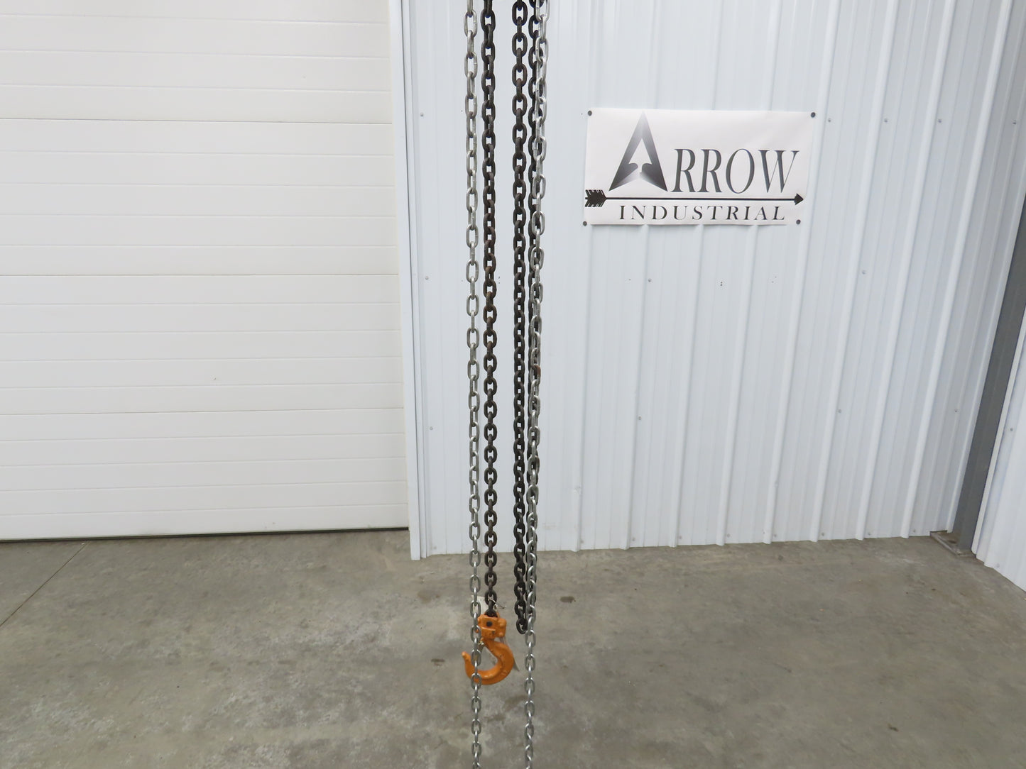 Vestil LOW-2P 1 Ton 2000Lb Chain Fall Hoist 9.8' Lift Push Trolley Low Headroom