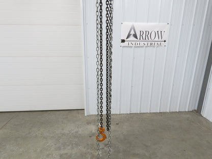 Vestil LOW-2P 1 Ton 2000Lb Chain Fall Hoist 9.8' Lift Push Trolley Low Headroom