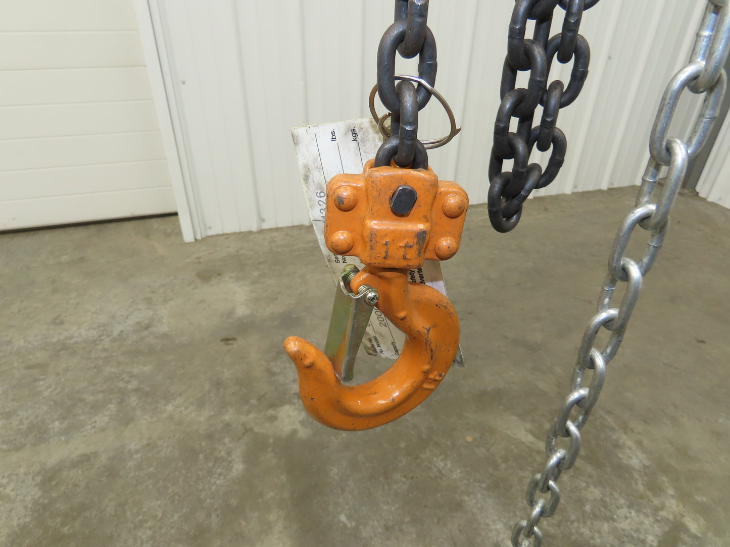 Vestil LOW-2P 1 Ton 2000Lb Chain Fall Hoist 9.8' Lift Push Trolley Low Headroom