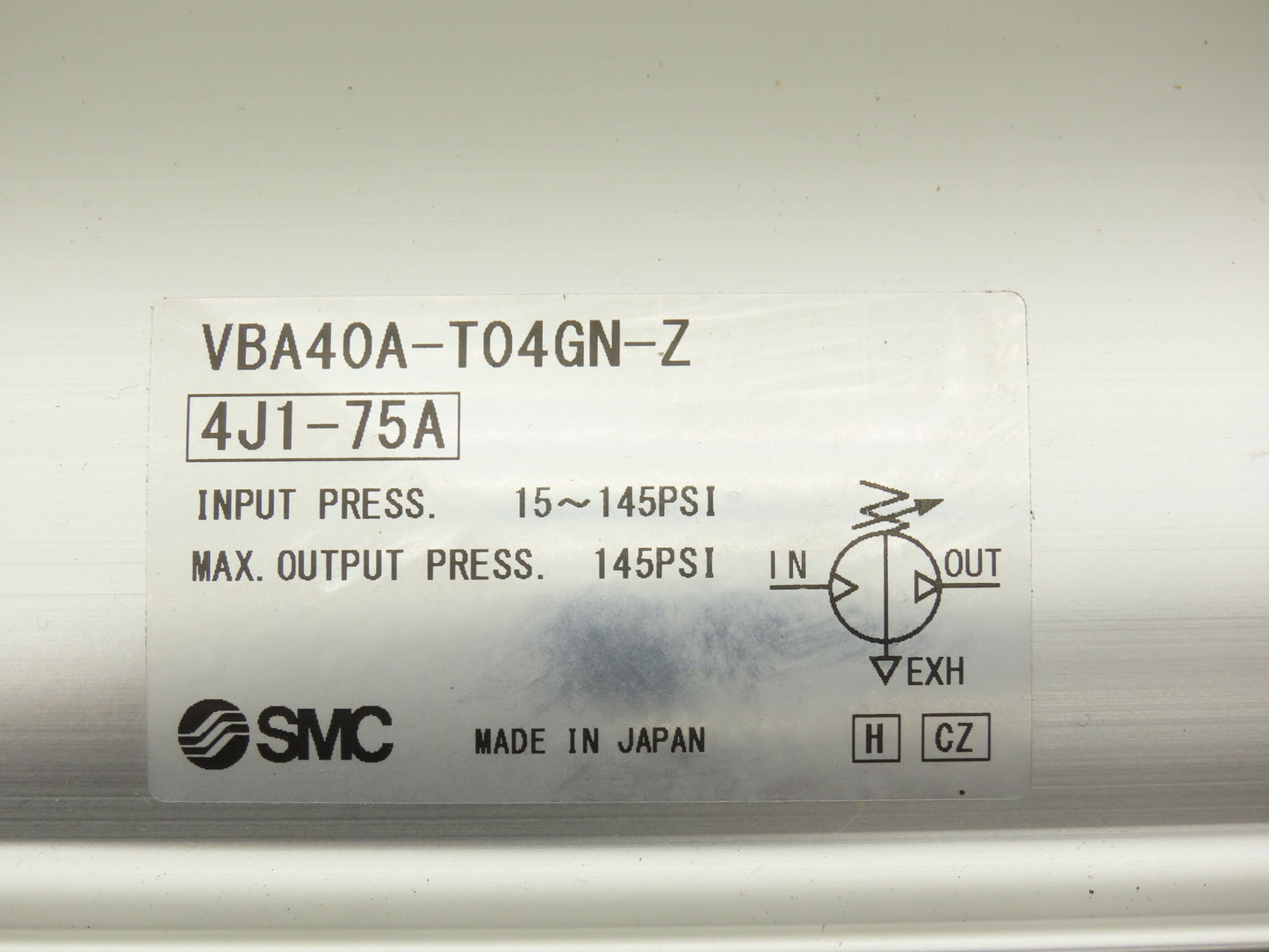 SMC VBA40A-T04GN-Z Booster Regulator 0-145psi 1/2"NPT