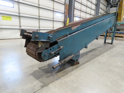 11' 5" Incline Parts Conveyor Steel Wire Mesh 8"Belt 460V 3PH 65FPM Chain Drive