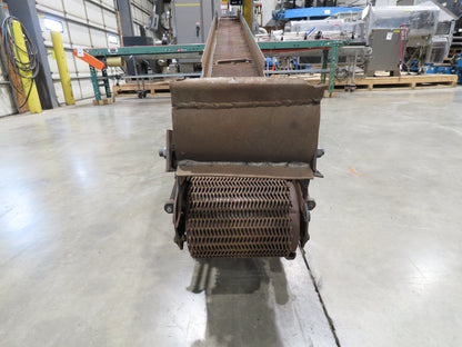11' 5" Incline Parts Conveyor Steel Wire Mesh 8"Belt 460V 3PH 65FPM Chain Drive