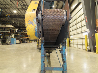 11' 5" Incline Parts Conveyor Steel Wire Mesh 8"Belt 460V 3PH 65FPM Chain Drive