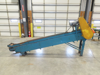 11' 5" Incline Parts Conveyor Steel Wire Mesh 8"Belt 460V 3PH 65FPM Chain Drive