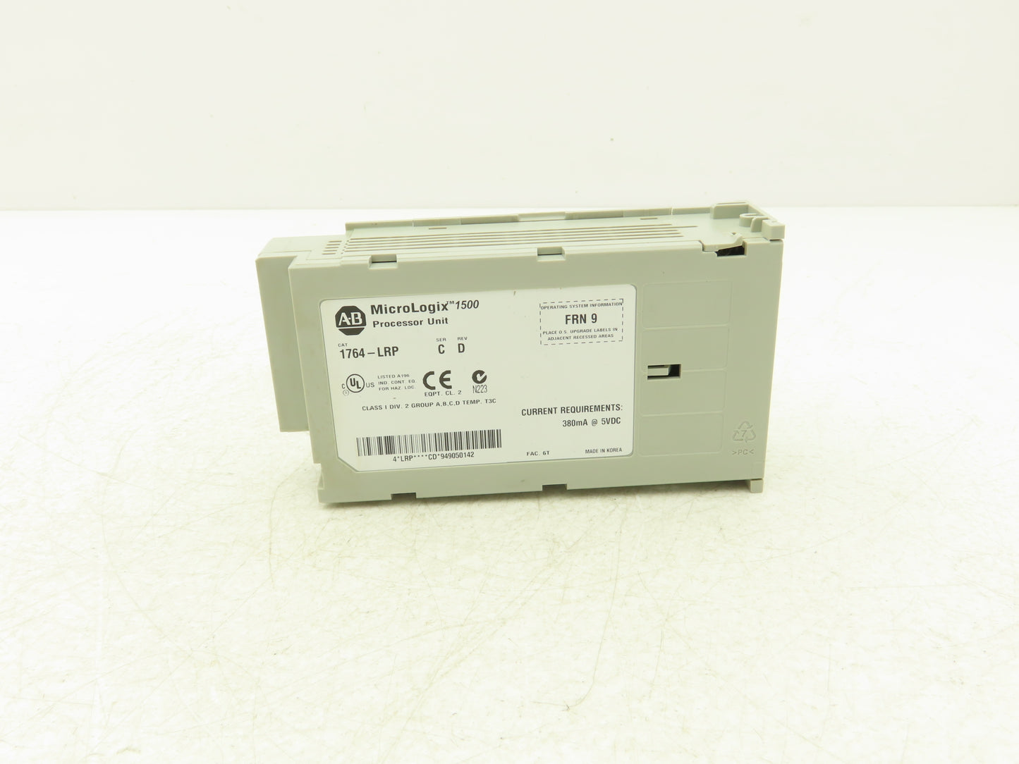 Allen Bradley 1764-LRP MicroLogix 1500 Processor Unit Ser C Rev D FRN 9