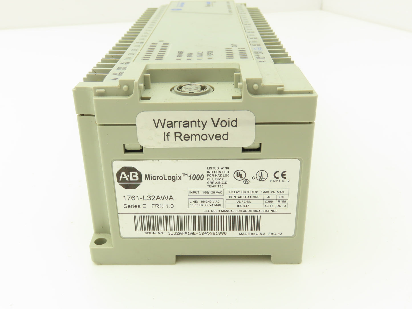Allen Bradley 1761-L32AWA MicroLogix 1000 PLC Controller 100-240VAC Series E