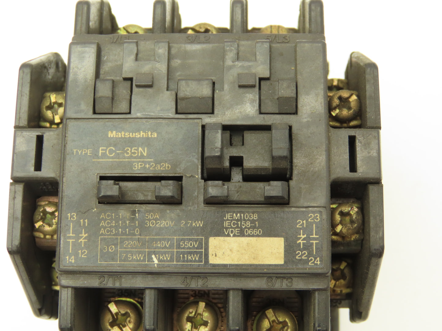 Matsushita FC-35N 600VAC Contactor 200-220V 3 Pole 50A Coil
