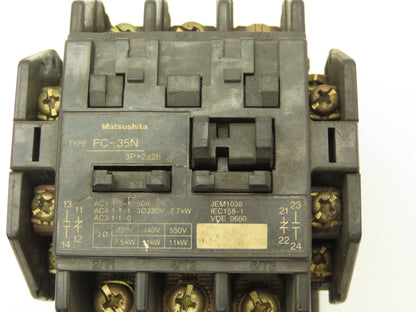 Matsushita FC-35N 600VAC Contactor 200-220V 3 Pole 50A Coil