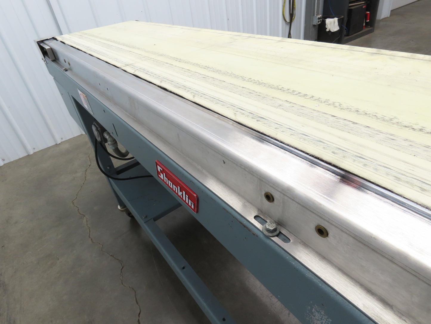 Shanklin 78"L Portable Slider Bed Conveyor 16"Belt 115V Variable Speed Drive