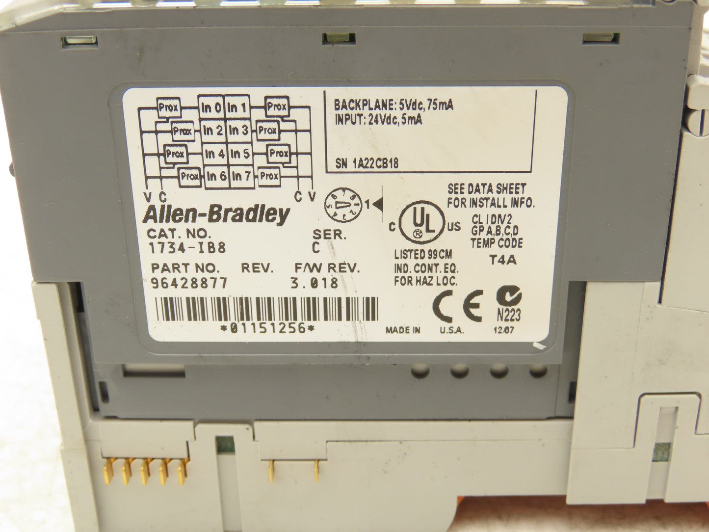 Allen Bradley Point I/O Ethernet Communication Adapter Assembly w/40 In-36 Out