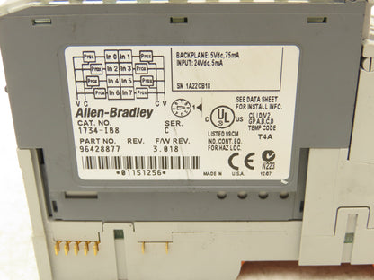 Allen Bradley Point I/O Ethernet Communication Adapter Assembly w/40 In-36 Out