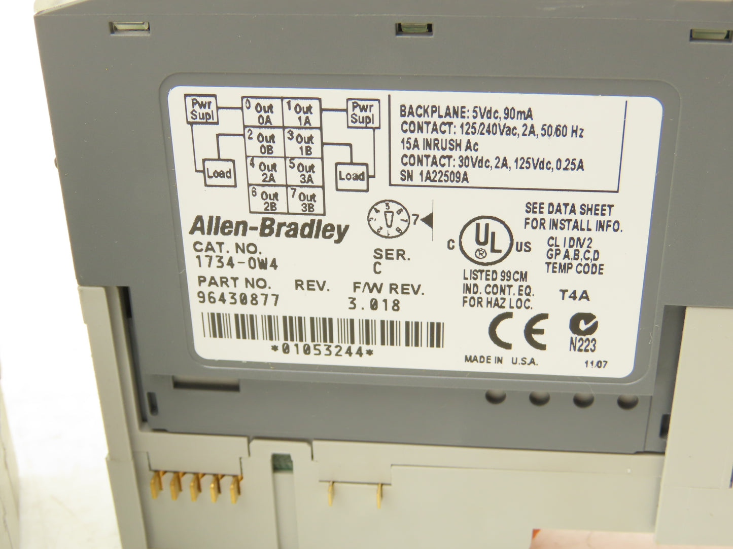 Allen Bradley Point I/O Ethernet Communication Adapter Assembly w/40 In-36 Out