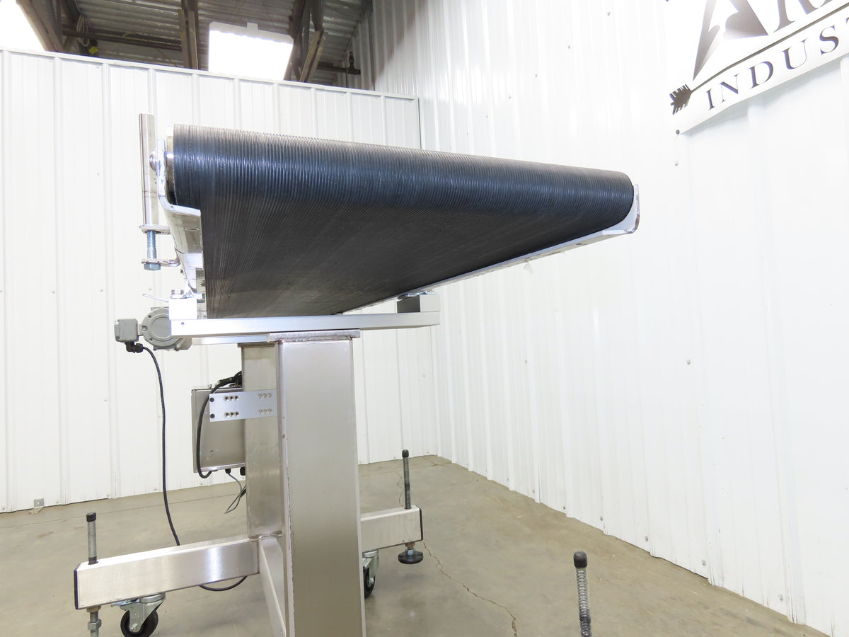 QC Industries 72"L Portable Conveyor 12"Belt 115V Variable Speed Drive 0-88FPM