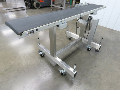 QC Industries 72"L Portable Conveyor 12"Belt 115V Variable Speed Drive 0-88FPM