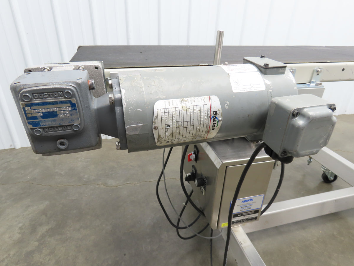 QC Industries 72"L Portable Conveyor 12"Belt 115V Variable Speed Drive 0-88FPM