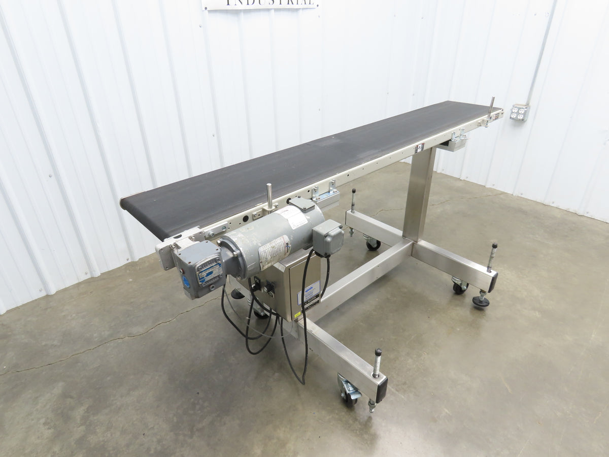 QC Industries 72"L Portable Conveyor 12"Belt 115V Variable Speed Drive 0-88FPM