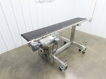 QC Industries 72"L Portable Conveyor 12"Belt 115V Variable Speed Drive 0-88FPM