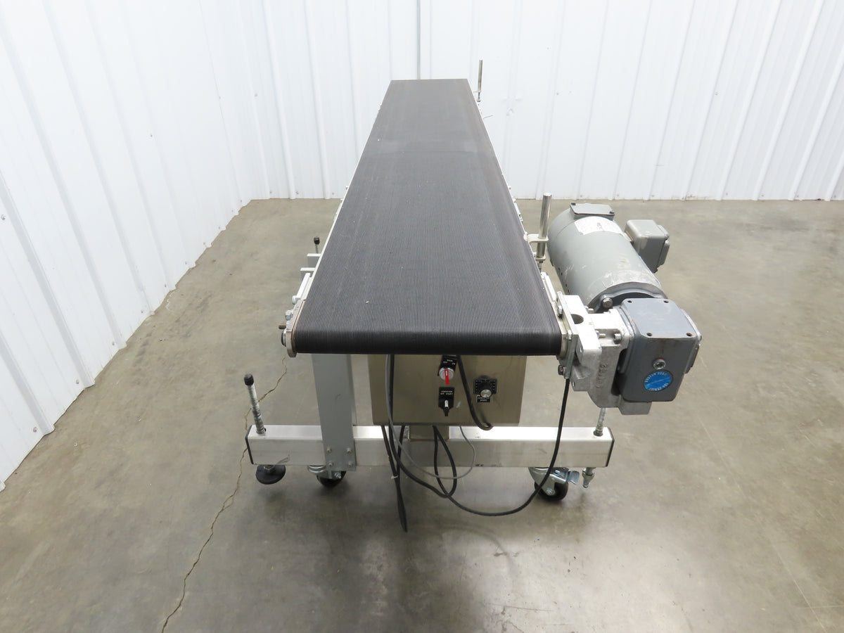 QC Industries 72"L Portable Conveyor 12"Belt 115V Variable Speed Drive 0-88FPM