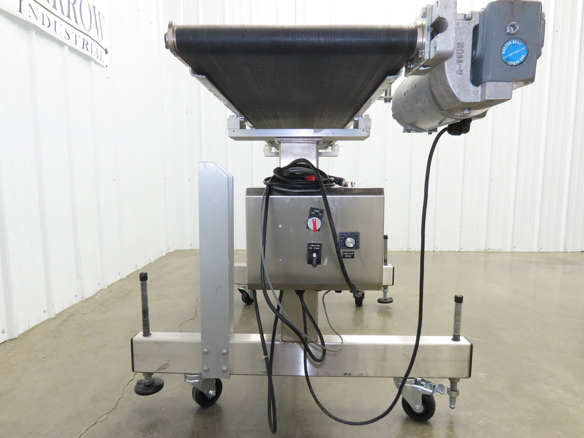 QC Industries 72"L Portable Conveyor 12"Belt 115V Variable Speed Drive 0-88FPM