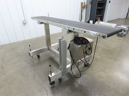 QC Industries 72"L Portable Conveyor 12"Belt 115V Variable Speed Drive 0-88FPM