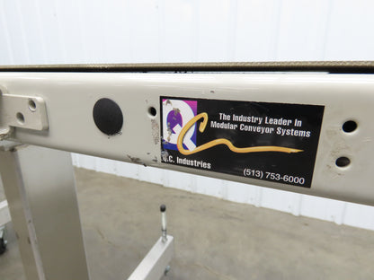 QC Industries 72"L Portable Conveyor 12"Belt 115V Variable Speed Drive 0-88FPM