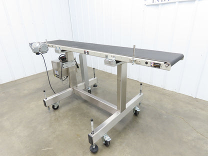 QC Industries 72"L Portable Conveyor 12"Belt 115V Variable Speed Drive 0-88FPM