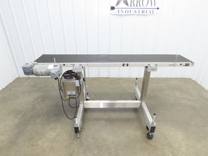 QC Industries 72"L Portable Conveyor 12"Belt 115V Variable Speed Drive 0-88FPM