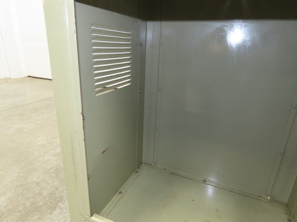 Vintage MCM Olive Green Industrial Metal Cabinet  Side Vents Single Door