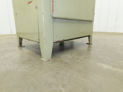 Vintage MCM Olive Green Industrial Metal Cabinet  Side Vents Single Door