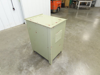 Vintage MCM Olive Green Industrial Metal Cabinet  Side Vents Single Door