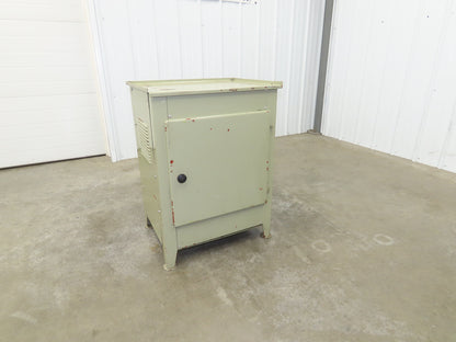 Vintage MCM Olive Green Industrial Metal Cabinet  Side Vents Single Door