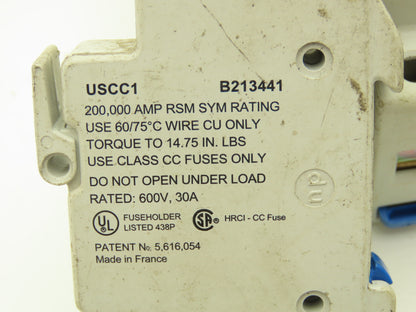 Ferraz Shawmut USCC1 Ultrasafe 1-Pole Class CC Fuse Holder 30A 600V Lot of 69